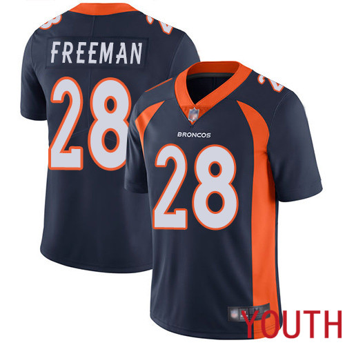 Youth Denver Broncos 28 Royce Freeman Navy Blue Alternate Vapor Untouchable Limited Player Football NFL Jersey